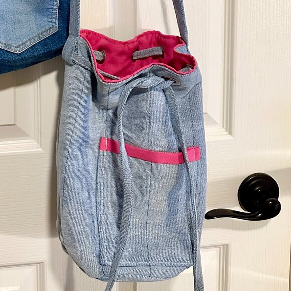 BUNDLE (2) New Hand Made Blue Jean Casual Everyday Shoulder Bag Handbag Boho - Picture 10 of 16